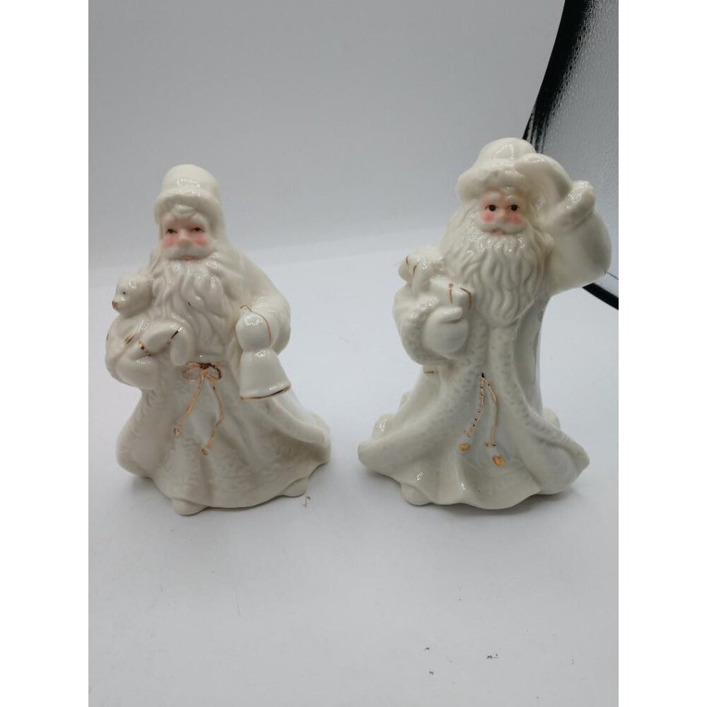 Vintage Its K Collection's Santa Figurines Set Of 2 -  6" Tall